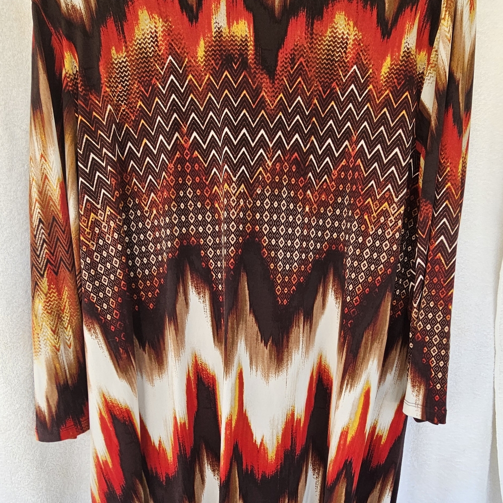 Reverse Multicolor Zigzag Dress